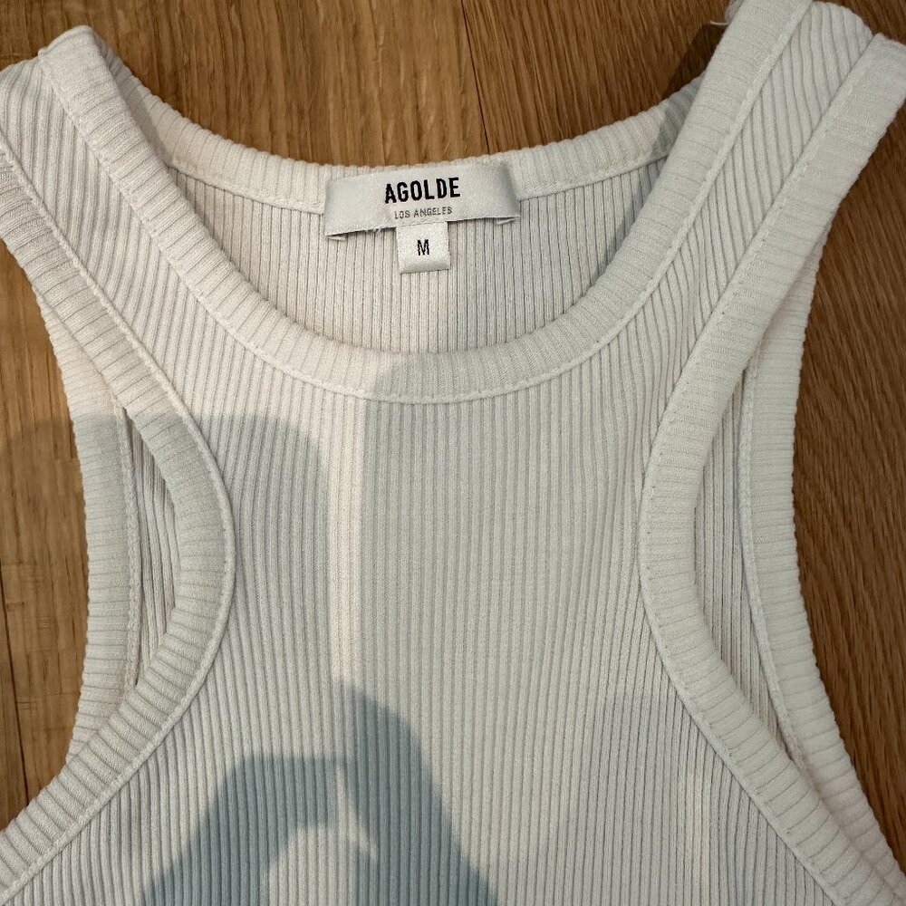 Agolde Ribbed Ivory Tank in Sz. M